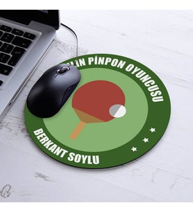 Yılın Pinpon Oyuncusu İsme Özel Yuvarlak Mousepad