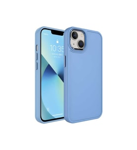 Apple iPhone 14 Plus Uyumlu Kılıf Metal Çerçeve ve Buton Tasarımlı Sert Zore Botox Kapak (Mavi)