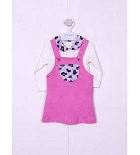 Fuşya  Jile Kız Bebek 2'li Takım 6-9/9-12/18-24/24-36 Ay