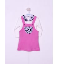 Fuşya  Jile Kız Bebek 2'li Takım 6-9/9-12/18-24/24-36 Ay