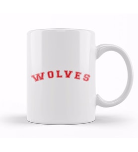 Wolves Baseball Style Font Kupa Bardak Porselen