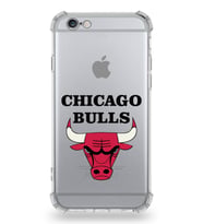Apple iPhone 6 Plus Uyumlu Darbe Emici Antişok  Kapak Chicago Bulls Tasarımlı Şeffaf Silikon Kılıf