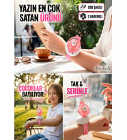 Avec Şarjli Bilek Fanı Soğutucu Vantilatör Usb 3 Kademeli Taşınabilir Vantilatör Fan Mini Fan Pembe