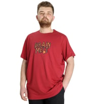 Mode XL Büyük Beden Erkek T-shirt BRAIN MELT 23141 Bordo