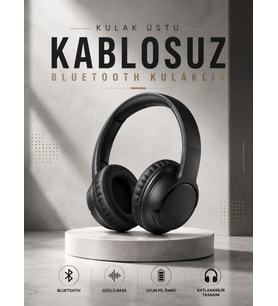 Kulak Üstü Kablosuz Bluetooth Kulaklık Yüksek Ses Kaliteli ANC Özelliği