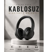 Kulak Üstü Kablosuz Bluetooth Kulaklık Yüksek Ses Kaliteli ANC Özelliği
