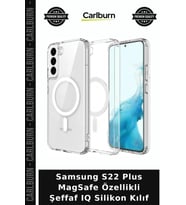 Samsung S22 Plus MagSafe Özellikli Şeffaf IQ Silikon Kılıf Akıllı Telefon Cihaz Kabı Mobil Koruma
