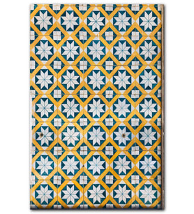 Cakatablo  Sarı Siyah Geometrik Desenli Karolar MDF Tablo