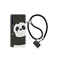 Samsung Galaxy A9 2018 Kılıf Desenli Silikon Ipli Boyun Askılı Hello Panda 1709