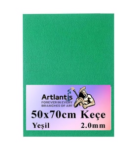 Yeşil Keçe 50x70 cm 2.0 mm 1 Adet Renkli Hobi Keçesi Elişi Keçesi Anasınıfı Kreş Okul Öncesi