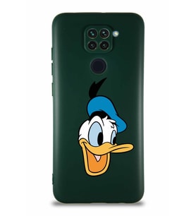 Xiaomi Redmi Note 9 Soft Premier Kapak Donald Duck-A Tasarımlı Silikon Kılıf - Yeşil (Şeffaf)