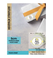 Erkek Çocuk Sarı Fil Konsept, Cemiyetleriniz İçin 5cm - 100 Adet Folyo Sticker