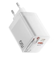 Yk Desıgn Yk83 65w Type-c 60cm Kablolu Usba Ve Pd Çıkışlı Süper Hızlı Şarj Aleti Başlığı Beyaz