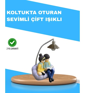Romantik Çift Temalı Dekoratif Masa Lambası Yumuşak LED Işık