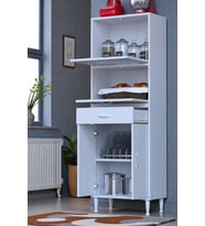 Eliusta Solaira 55 cm Genişlik Kapaklı Mutfak Dolabı 4 Kapaklı, Çekmeceli Çok Amaçlı Mutfak/Banyo Dolabı (Beyaz)