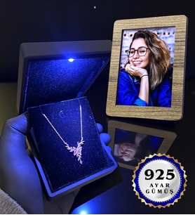 Size Özel Fotoğraflı Premium Işıklı Kutusunda 925 Ayar Gümüş Kolye Farklı Modeller (Model 3)
