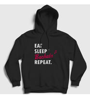 Presmono Unisex Beyaz Eat Sleep Bachata Repeat Hediye Dance Dansçı Kapüşonlu Sweatshirt 464220tt (Siyah)