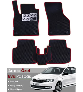 SKODA RAPİD (2012-2019) Uyumlu EVA Paspas Tam Set–Oto Paspas,Araca Özel,Kolay Montaj