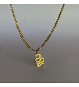 Kobra Model 925 Ayar Gümüş Unisex Özel Tasarım Gold Kolye