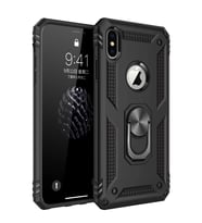 iPhone XS Max Kılıf Sofya Yüzüklü Silikon Kapak - Siyah