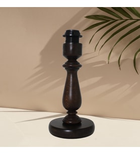 Koyu Ceviz Ahşap Abajur Ayak Vintage Model AYK001245 (Ceviz Rengi)