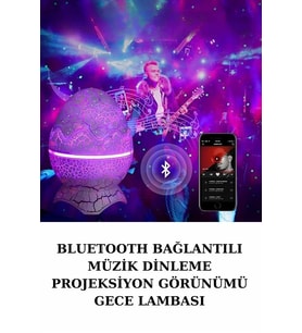 Dinozor Speaker Renk Değiştirme Projeksiyon Modu Bluetooth Hoparlör Gece Lambası