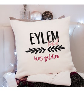 Yeni Doğan ( Hoşgeldin Bebek) Kız Bebek Yastığı Kişiye Özel