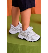 Günlük Unisex Çocuk Spor Ayakkabı Cırtlı Lastik Bağcık Desenli Rahat Hafif Taban Sneaker 180