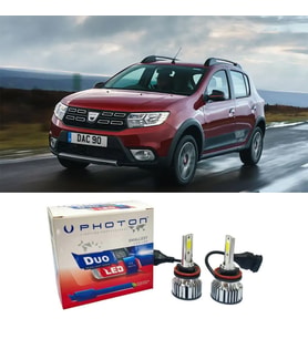 Dacia Sandero Stepway Kısa Led Xenon Far Ampulü H7 Duo Yeni Seri Beyaz 2016-2020