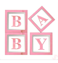 Baby Yazılı Şeffaf Balon Kutusu, 30cm x 4 Adetli Set - Pembe