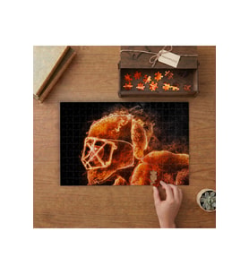 Alevli Kask Tasarımı 240 parça Ahşap Puzzle Ahşap Kutuda MP00888