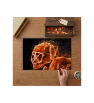 Alevli Kask Tasarımı 240 parça Ahşap Puzzle Ahşap Kutuda MP00888