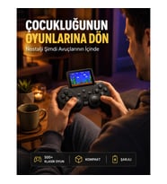 Mey İthalat® 2.4 İnç HD Renkli Ekranlı 500-in-1 Taşınabilir Retro Oyun Konsolu, Kablolu TV Bağlantıs