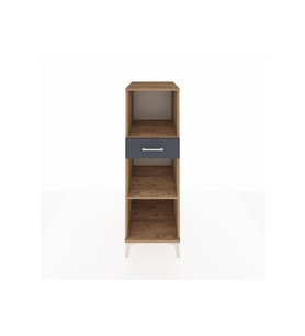 Kronos Dolap 2 Raflı Tek Çekmeceli 44x59x134 Çam-Antrasit