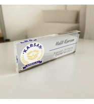 Kendin Tasarla Şirket Logosu İsim Ünvan Meslek Masa Üstü İsimlik Kurumsal Hediye