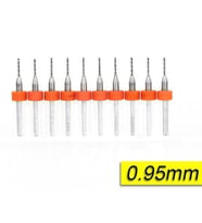 PCB Mikro Karbür CNC Matkap Ucu 10lu Set 0,95mm Tungsten 18 Shank
