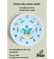 İsme Özel Sevimli Deniz Yıldızı Çocuk Odası Duvar Saati Orta Boy 30 cm Beyaz Camlı Sessiz
