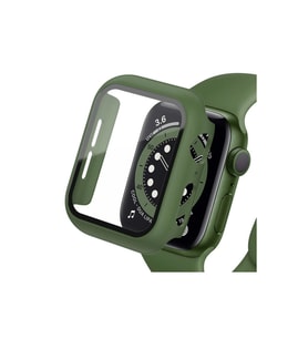 Apple Watch 45mm Camlı Kasa Ekran Koruyucu - Koyu Yeşil