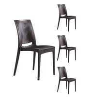 4 Adet Rattan Kahve Sandalye / Balkon-Bahçe-Teras