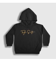 Presmono Unisex Çocuk Siyah Logo Taylor Swift Kapüşonlu Sweatshirt 311828tt