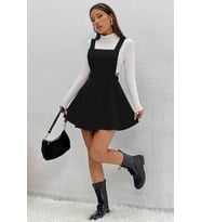 Kısa Siyah Salopet Elbise
