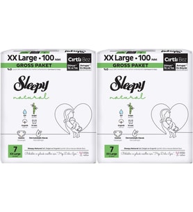 Sleepy Bebek Bezi Natural Beden:7 (20-30KG) XX Large 200 Adet Süper Ekonomik Gross Pk