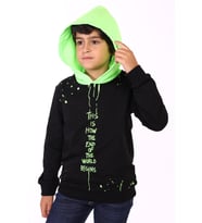 Toontoy Erkek Çocuk Neon Detaylı Sweatshirt (Siyah)