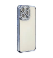 iPhone 14 Pro Kılıf Joke Taşlı Silikon - Mavi