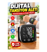 Bilekten Ölçüm Yapan Dijital Tansiyon Aleti – Renkli Risk Göstergeli, Çift Kullanıcı Hafızalı