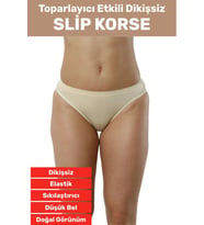 Özel Üretim İz Göstermez Düşük Bel Sıkılaştırıcı İnceltici Vücut Toparlayıcı Dikişsiz Slip Korse (Ten)