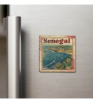Senegal Senegal - Posta Pulu Temalı Ülke - Baskılı Buzdolap Magneti Kare - 9x9 cm