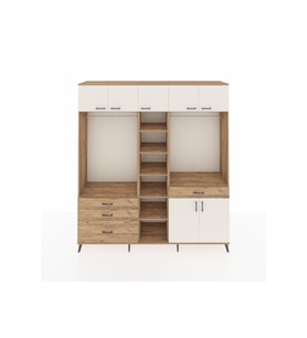 Hyperion Dolap 11 Raflı 4 Çekmeceli 2 Askılı 220x44x243 Çam-Aytaşı/Çam