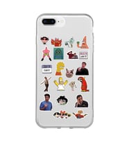 Iphone 7 PLUS - 8 PLUS Uyumlu Sticker Tasarımlı Şeffaf Telefon Kılıfı