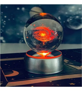 Samanyolu Galaxy Işıklı Cam Küre Pilli Büyük Boy 6 Cm Ve 8 Değişen Renk